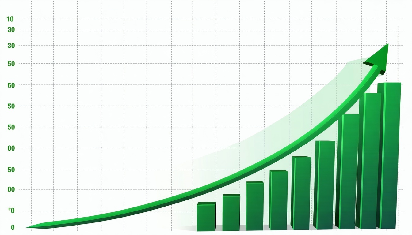 Growth graph with upward trajectory signifying business expansion