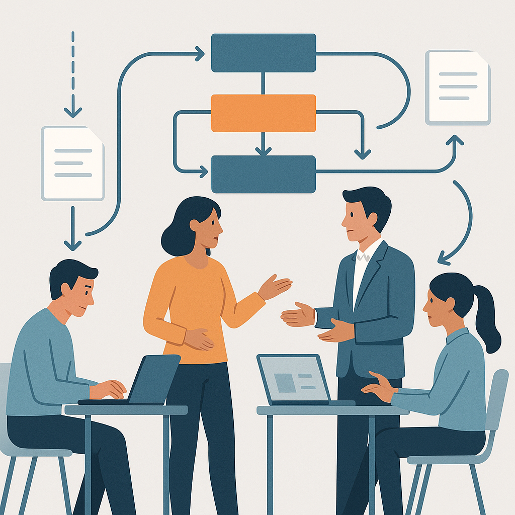 Clean visualization of streamlined workflow processes and team collaboration