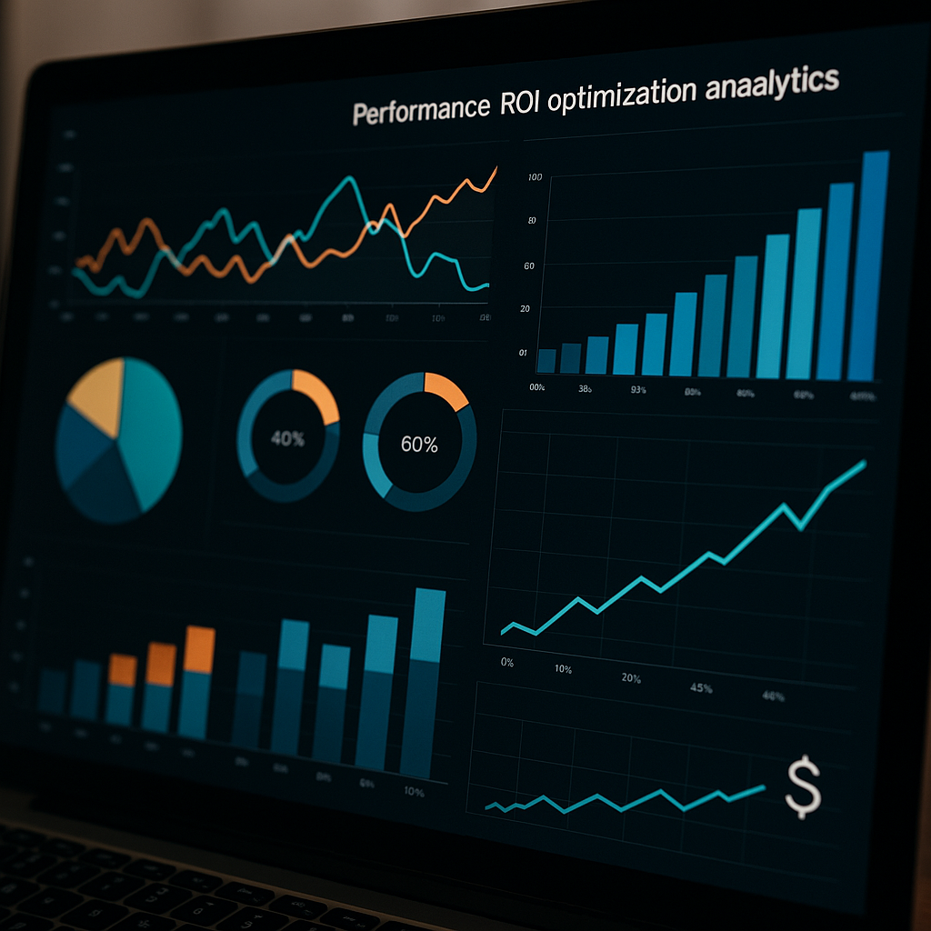 Dashboard showing performance metrics and ROI optimization analytics