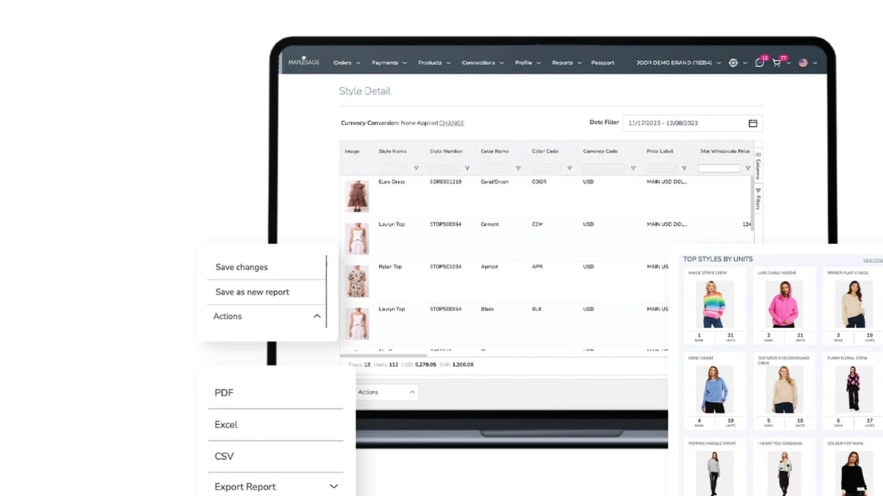 MapleSage custom sales and production reports